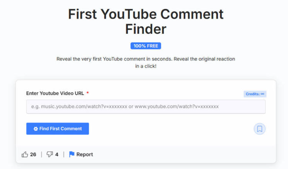 使用YouTube首条评论查找工具